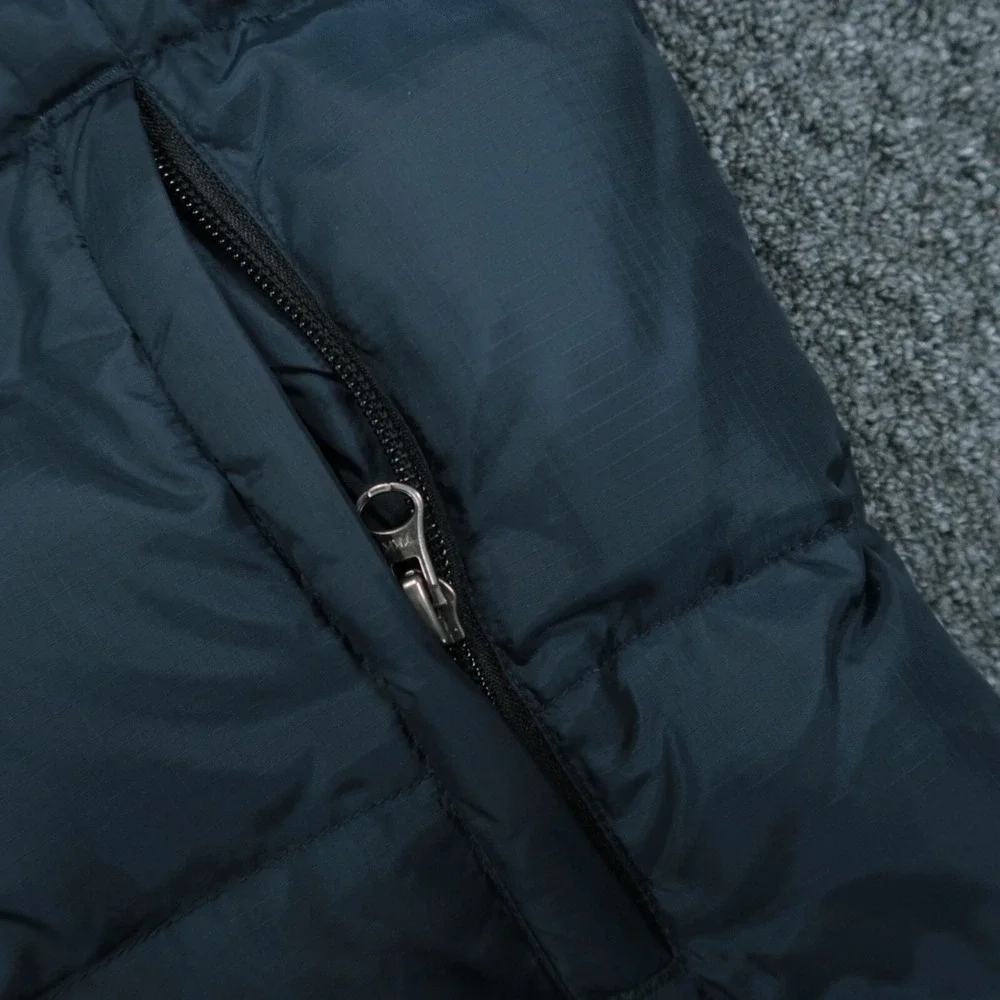 Eddie Bauer Vest Mens‎ Large Blue Orange Goose Down Reversible Full Zip Pockets
